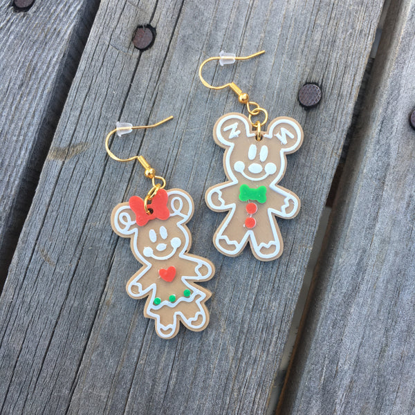 Gingerbread mice earrings